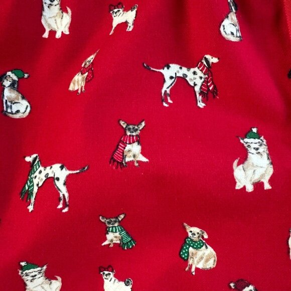 ANN TAYLOR LOFT WOMEN'S HOLIDAY DOG PAJAMA PANTS:NWT TANGO RED/MULTI  LARGE - Picture 7 of 9